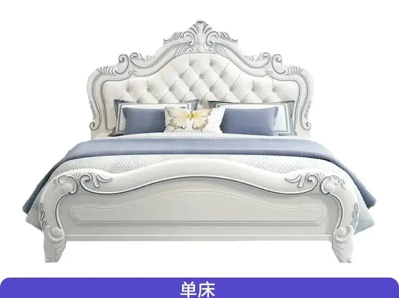 Princess Wood Frame Bed Modern Platform Designer Wooden Full Set Bed Double Headboards Luxury Camas De Dormitorio Home Furniture