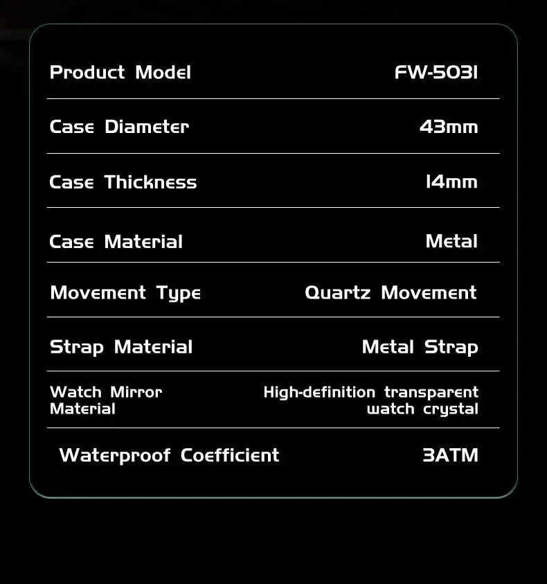 Mark Fairwhale 2025 New Top Brand Men Quartz Watch Arabic numerals Rotating Dial Roulette Automatic Watch Diamond Luminous Hand