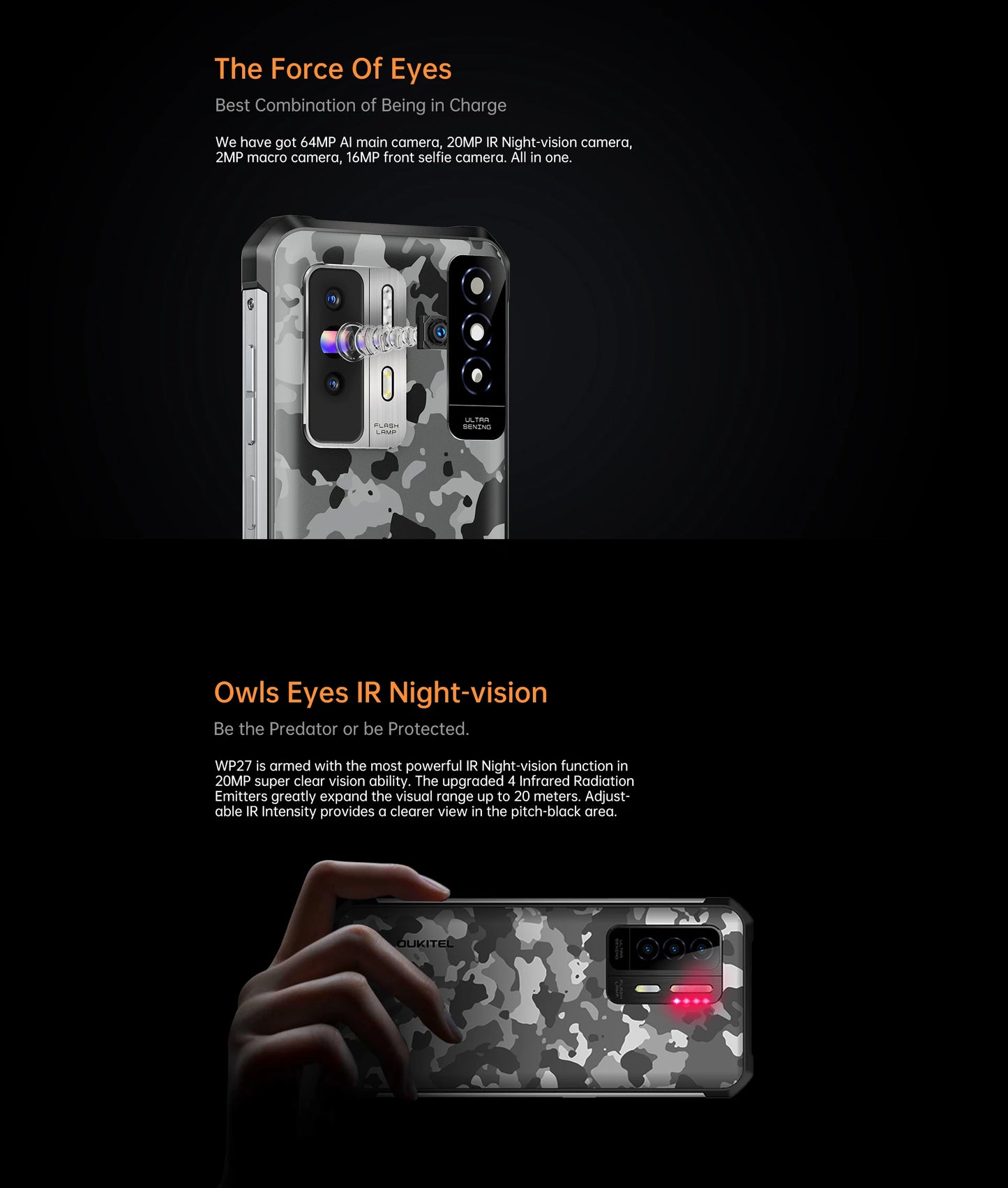 Oukitel WP27 Rugged Smartphone 12GB+256GB 6.78“FHD+ 8500 mAh Android 13 Mobile Phone 64MP MTK G99 Cell Phone