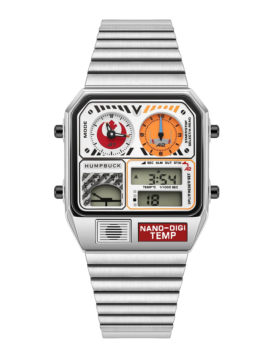 HUMPBUCK Digital Watches for Men Classic Themes Multifunctional Wristwatch with Temperature Stopwatch Dual Time and Calendar