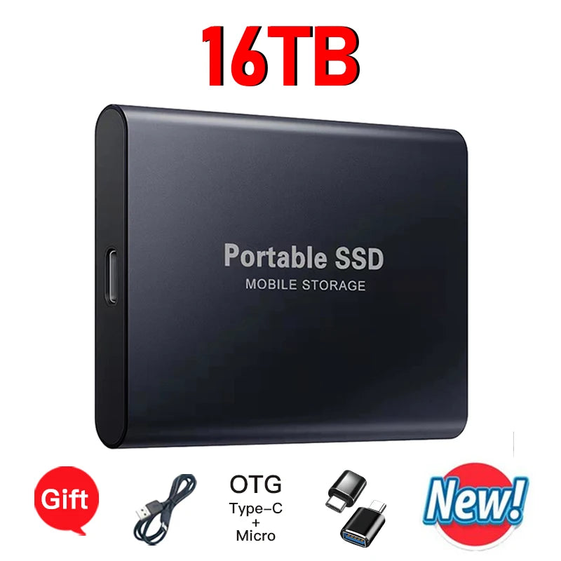 Original 128TB Portable SSD External Hard Drive High Speed 8TB Solid Disks Large Capacity Storage Device for Laptop Desktop MAC