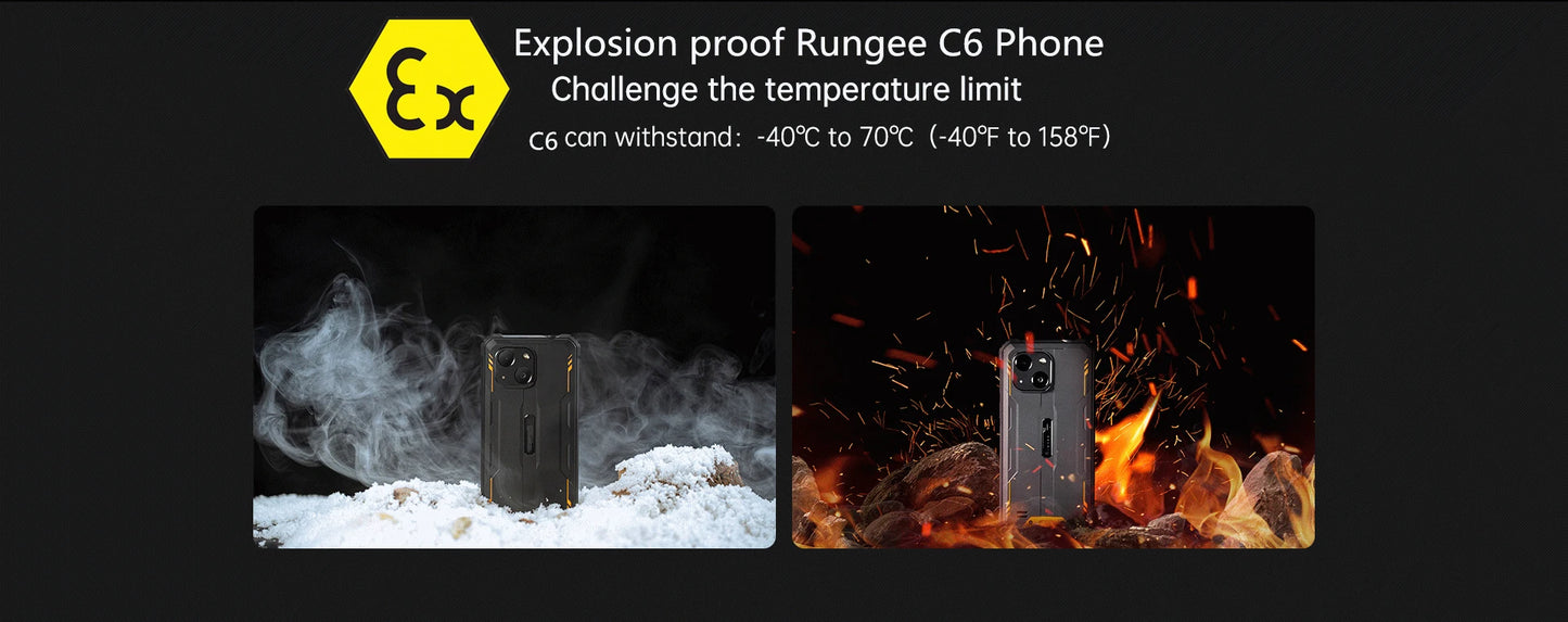 CEMU Ex-C6-Smartphone Android 14 octa core, 4 G/6 G + 5,93HD/128 GB, 256GB,6300mAh, Waterproof and explosion-proof mobile phone