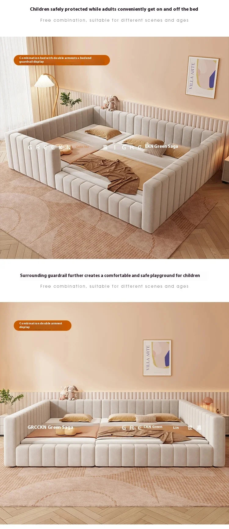Luxury King Size Bed With Multifunctional Headboard European Design Stylish Lounge Furniture For Modern Bedroom Decor Decoration