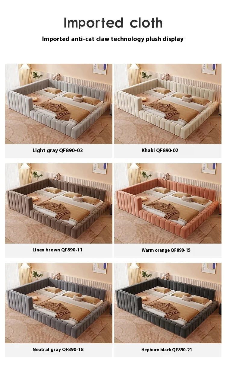 Luxury King Size Bed With Multifunctional Headboard European Design Stylish Lounge Furniture For Modern Bedroom Decor Decoration