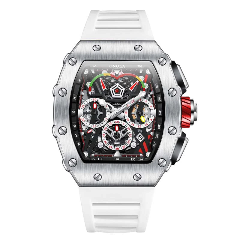 New Luxury Men Watch ONOLA Fashion Fully Automatic Mechanical Watches Man Unique Design Waterproof Tape Watch Wristwatch