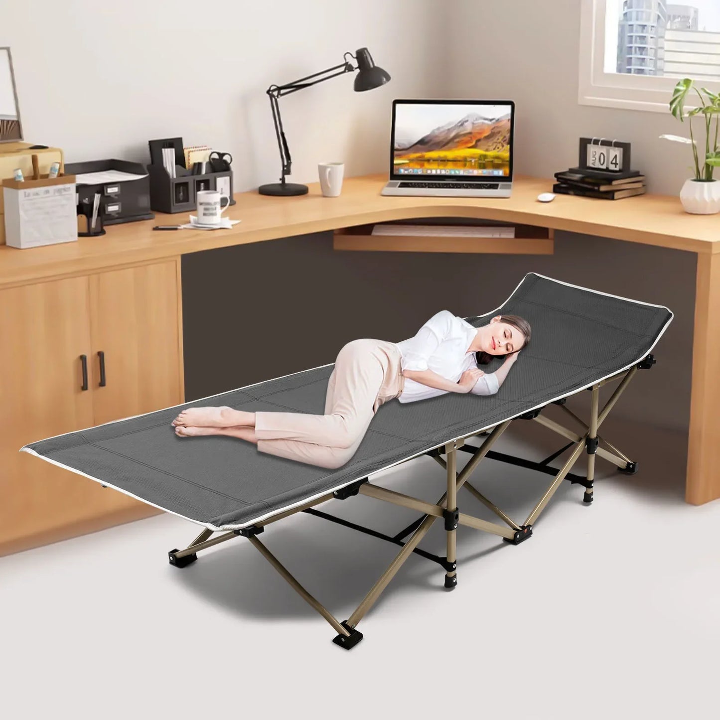 Camping Cots, High-Strength Carbon Steel, 1200D Oxford Cloth, Elevated 15" Bed (7528in), Comfortable and Breathable, Easy