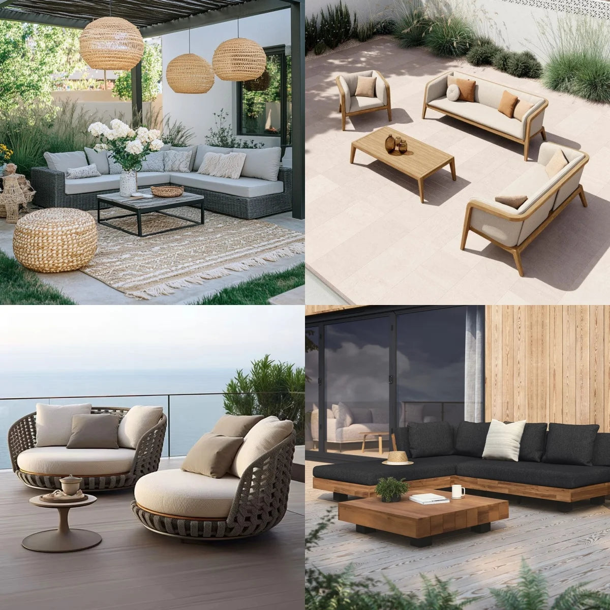 Outdoor Garden Sofa Set Furniture Waterproof Cloth Aluminum Frame Sofa Set with Seat Cushion Outdoor Furniture Sofa Combination