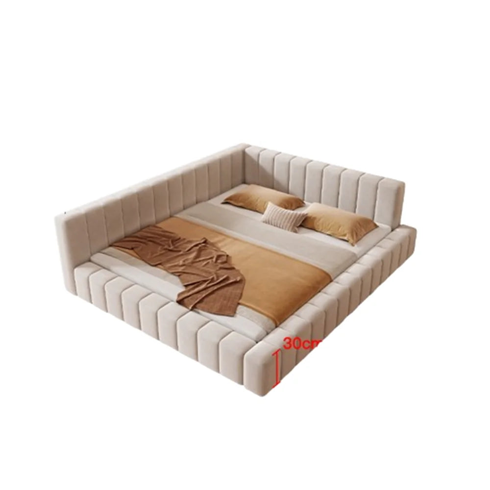 Luxury King Size Bed With Multifunctional Headboard European Design Stylish Lounge Furniture For Modern Bedroom Decor Decoration