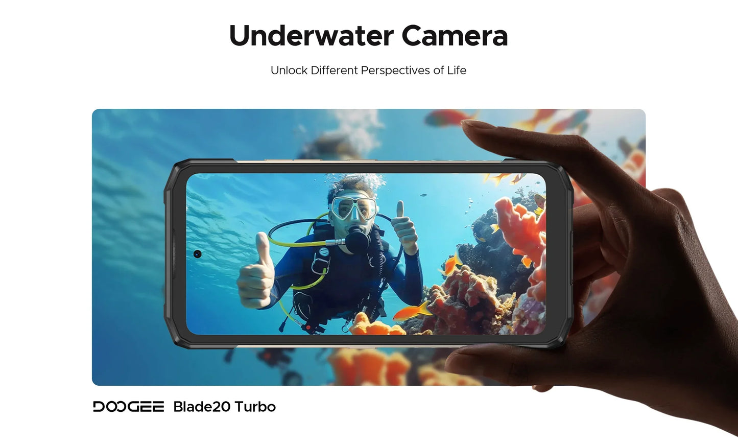 NEW DOOGEE Blade 20 Turbo 5G Rugged Phone 6.6″ Dimensity 7050 8GB+256GB Mobile Phone 10300mAh 50MP 90Hz Android15 Smartphone