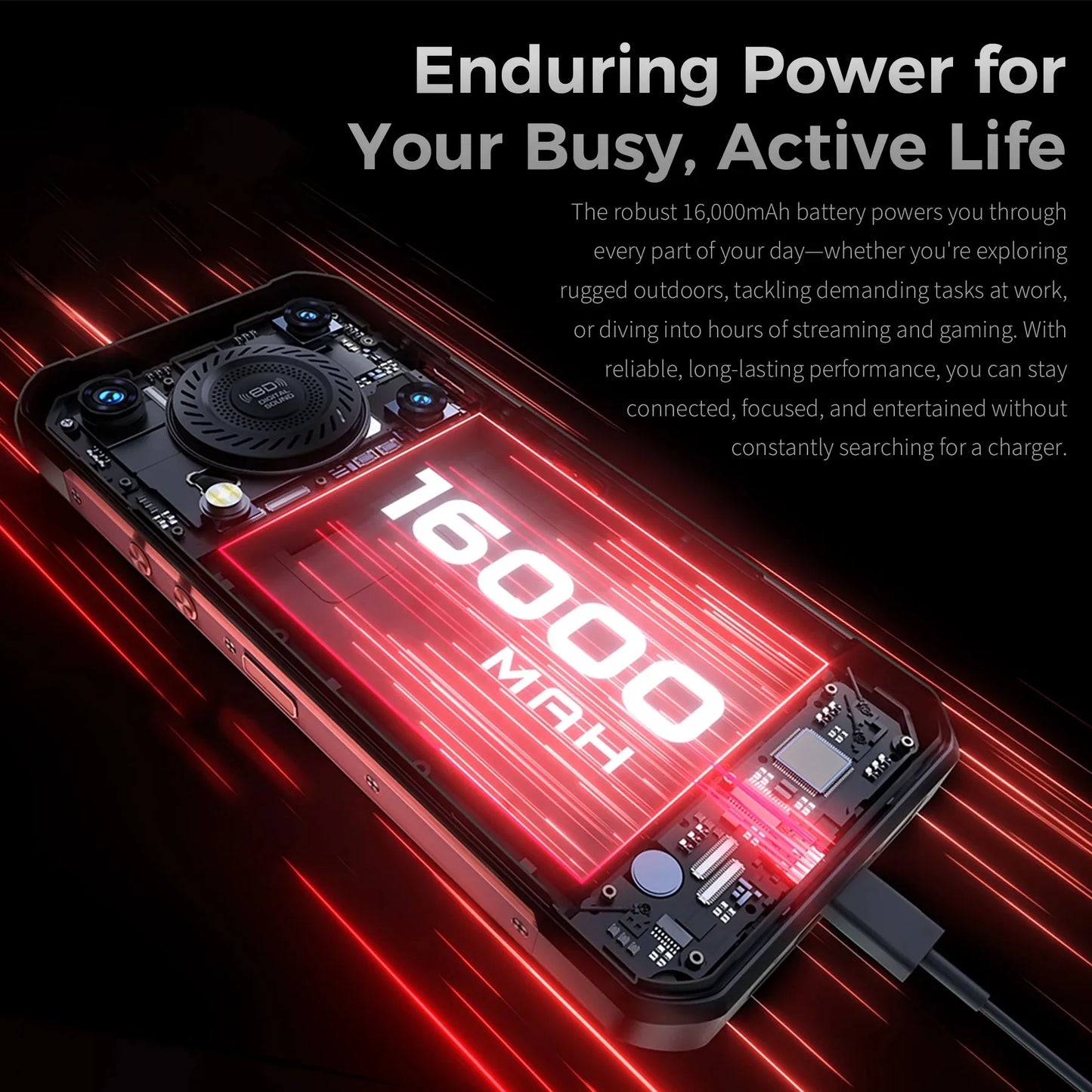 OUKITEL WP56 Rugged Smartphone Android 15 MTK7050 6.8Inch FHD 120Hz 6GB RAM+512GB ROM Mobile Phone 108MP Camera 45W 5G Cellphone