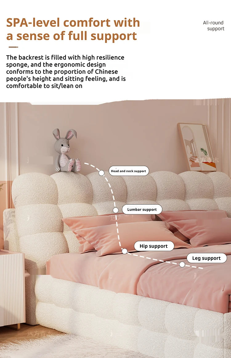 Storage Luxury Double Bed Wood Modern Loft Floor Home Double Bed Queen Girls Sleeping White Cama Box Casal Bedroom Furniture