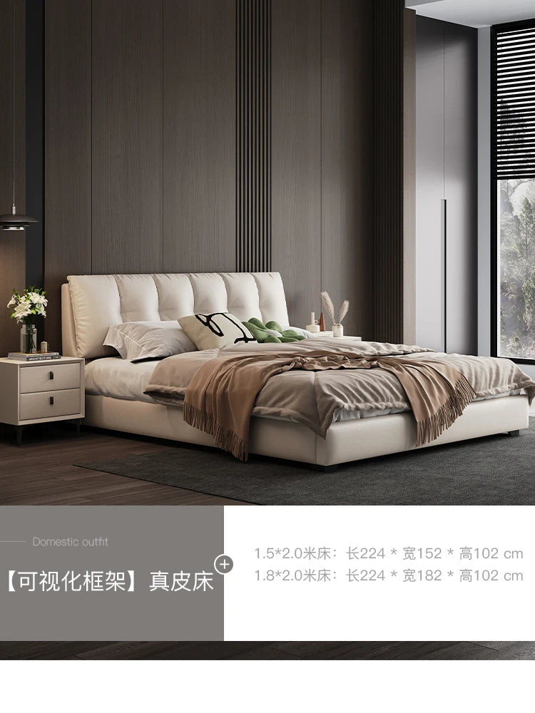 Fashionable Comfortable Beds Double European Minimalist Designer Simple Modern Bed Wedding Simple Wood Cama De Casal Furniture