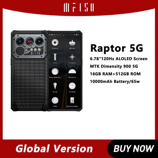 IIIF150 Raptor 5G Rugged Machine 6.78'' 120Hz AMOLED Display 10000mAh 16GB+512GB 50MP UltraThin Rugged Celular Android 14 65W