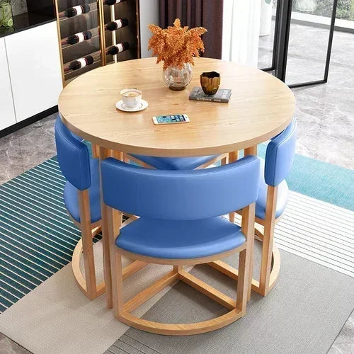 Round Mobile Dining Tables Set Kitchen Center Wood Table Hotel Extendable Luxury Floor Mesa Comedor Mesa Comedor Home Furniture