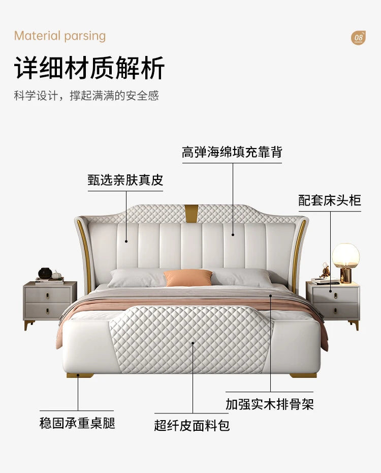 180X200cm home furniture Bed table luxury king size Base beds and frames double beds king size bed frames with head board