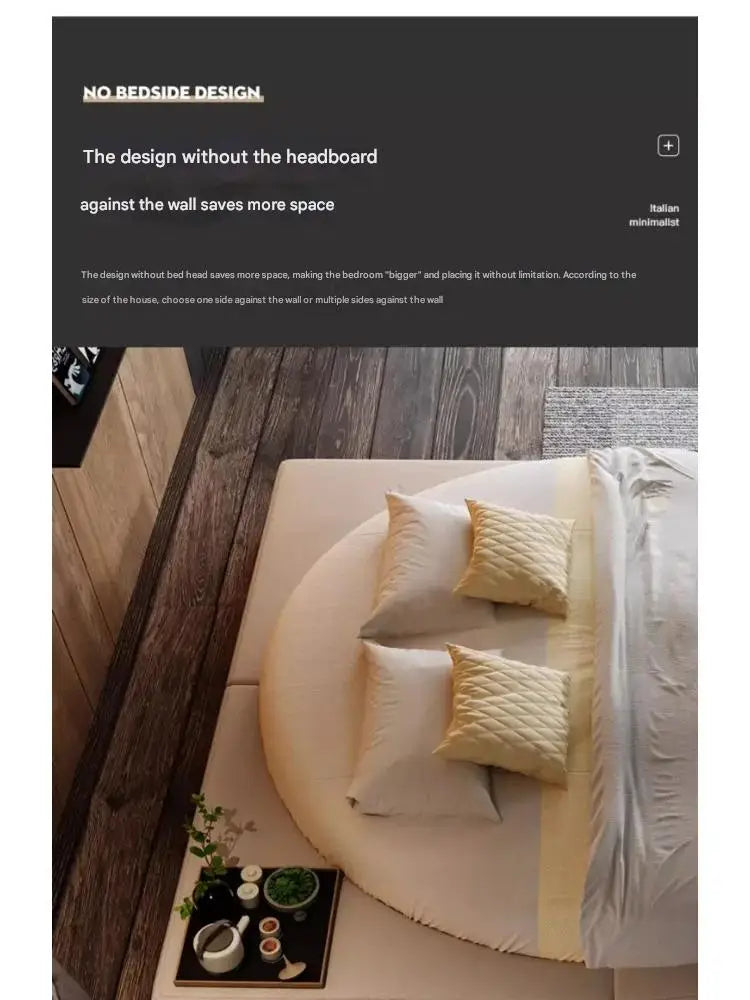 Round Create Designer Bed Unique King Size Double Light Luxury Wedding Bed Fashionable High Quality Cama De Casal Beds Furniture