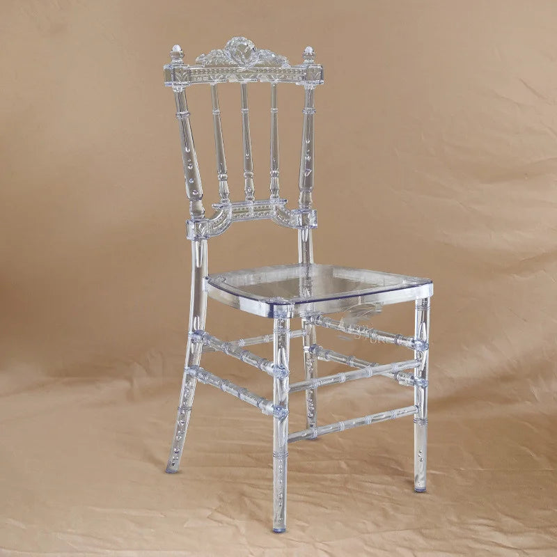 4 Pcs Hot Transparent Crystal Chiavari Detachable Clear Acrylic Resin Funiture Wedding Chair For Wedding Moment Or Hotel Party