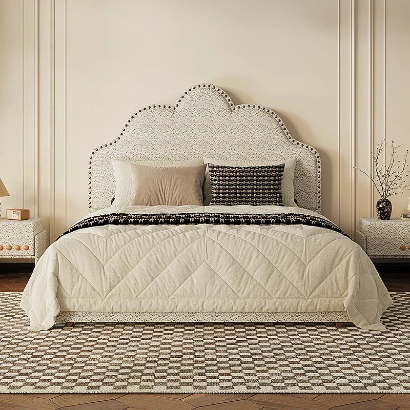 Fashionable European Bed Design High Quality Frame Classic Create Bed Headboard Full Body Wedding Muebles Bedroom Furniture