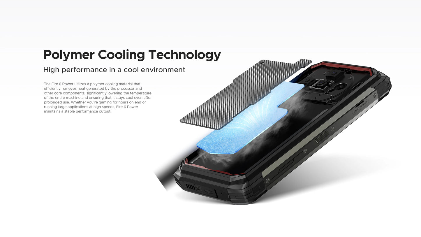 DOOGEE Fire 6 Power Rugged Smartphone 6.56" IPS Screen 15500mAh Battery Unisoc T606 8GB+256GB 50MP Camera Android 14 NFC