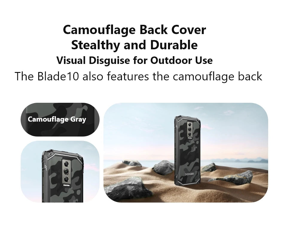 DOOGEE Blade10 Rugged Phone 6.56 Inch 90Hz IPS Display 9GB(4+5) 128GB Octa Core 16MP Main Camera 5150mAh Android 14 Face Unlock