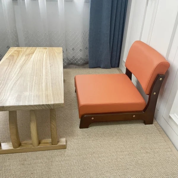 Damedai Japanese Floor Chair Wood Tatami Zaisu Legless Chair Back Support Great for Reading Meditating Living Room Balcony