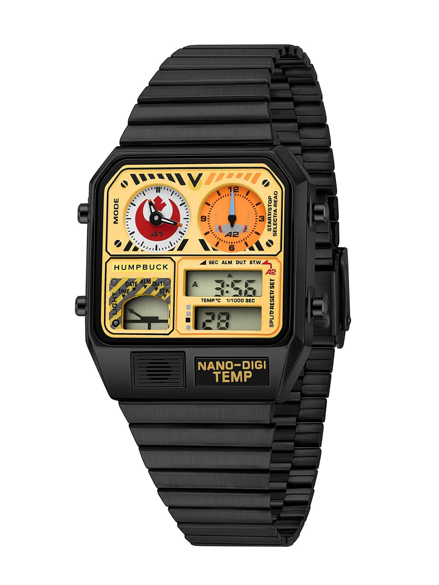 HUMPBUCK Digital Watches for Men Classic Themes Multifunctional Wristwatch with Temperature Stopwatch Dual Time and Calendar