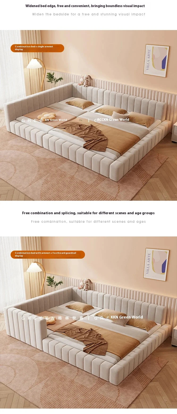 Luxury King Size Bed With Multifunctional Headboard European Design Stylish Lounge Furniture For Modern Bedroom Decor Decoration