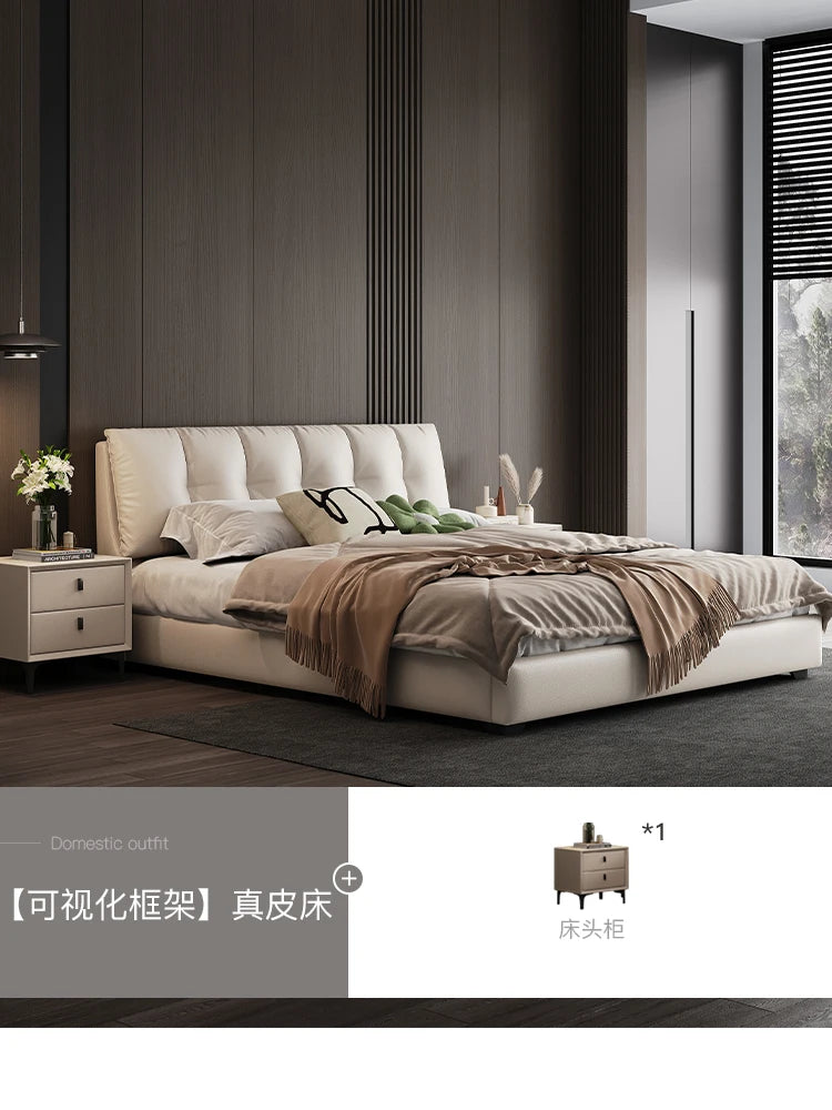Fashionable Comfortable Beds Double European Minimalist Designer Simple Modern Bed Wedding Simple Wood Cama De Casal Furniture
