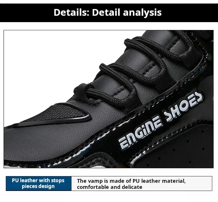 Men Leather Motos Breathable Anti Slip Wear-resistant Riders Boots Motorbike Racing Ankle Length Shoes 2024 New Motorcycle Boots