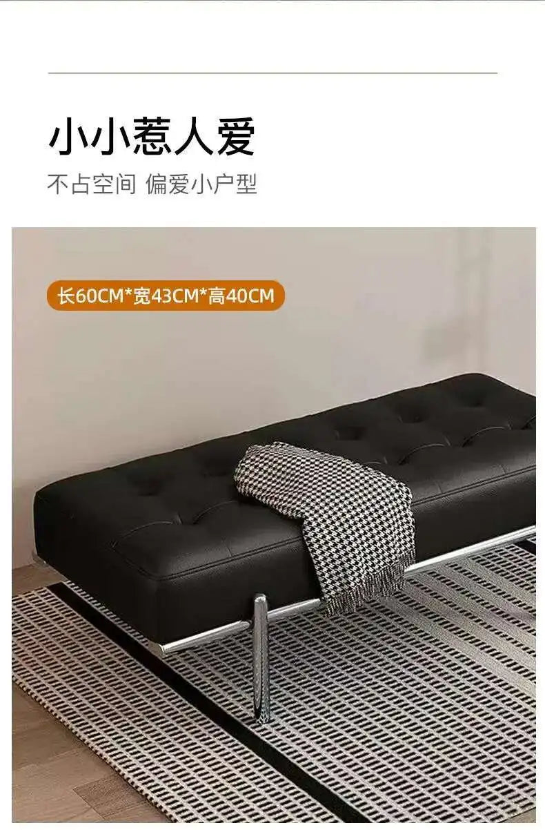 Entrance Porch Soft Shoe Bench Living Room Sofa Bench Bedroom Bed End Bench Metal Frame Integrated Benchs Minimalist Furniture