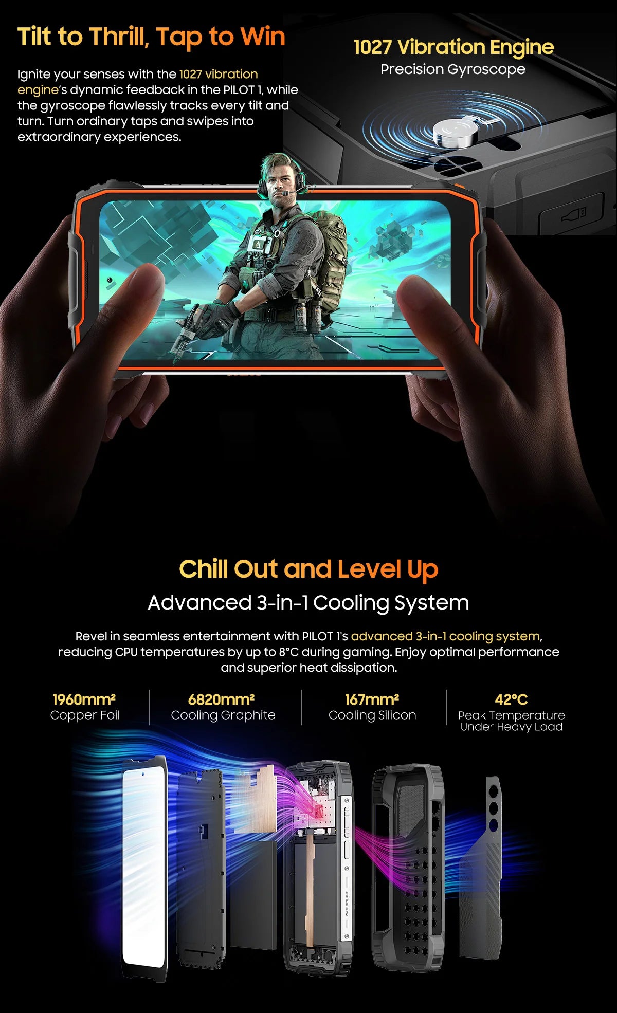 Blackview OSCAL PILOT 1 Rugged Phone, 6GB 256GB Smartphone Helio G81, 6.67'' Display Mobile Phone With 15000mAh, NFC Cellphones
