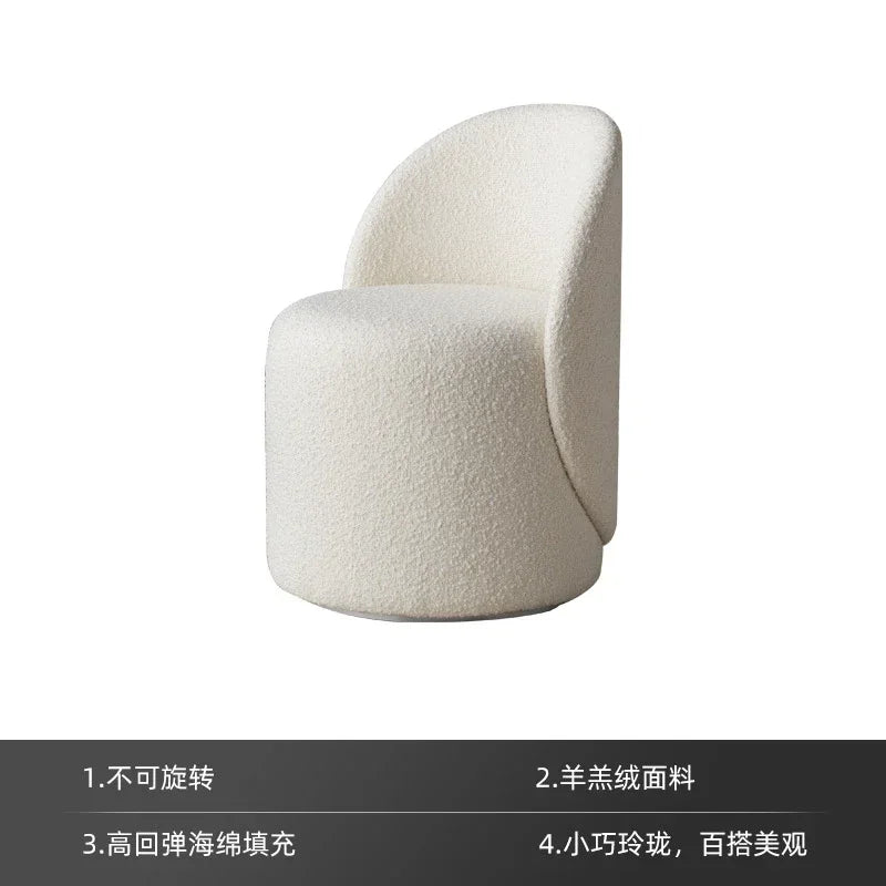 Professional Backrest Chair for Bedroom, Vanity Stool, Minimalist Makeup Seat, French Style, Home Furniture, Elegant