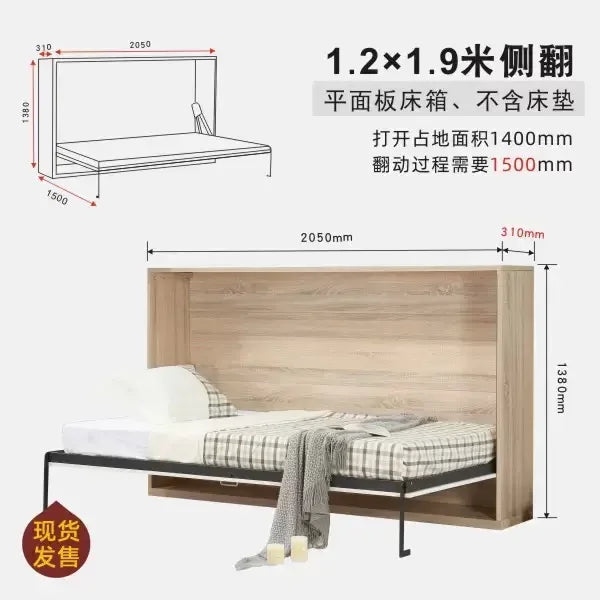 Multipurpose Custom Space Saving Furniture Hidden Wall Bed Revolving Vertical Ottoman Horizontal Folding Custom Murphy Bed