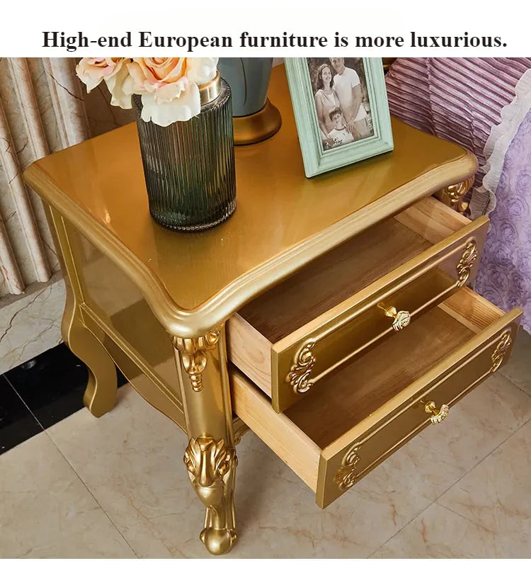 Luxury European King Size Bed Frame Large Master Sleeping Design Bed Frame Bedding Floor Camas De Dormitorio Bedroom Furniture