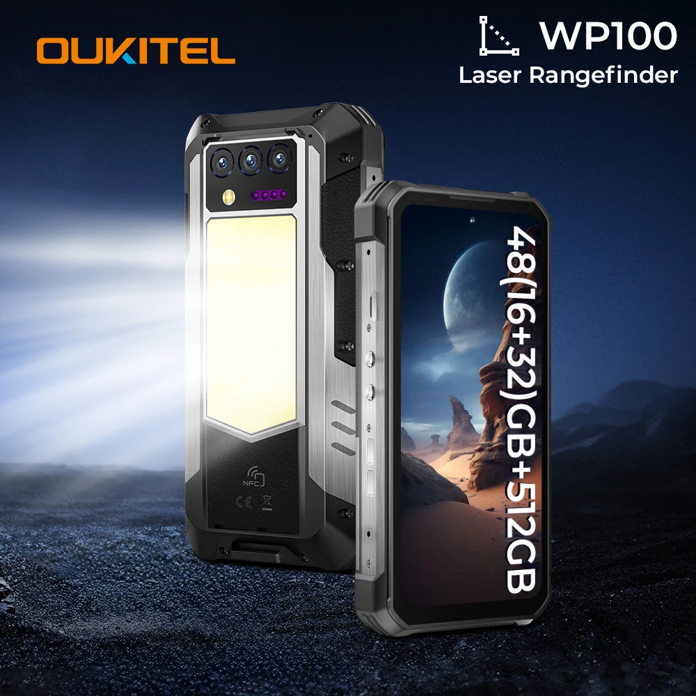 【World premiere】Oukitel WP100 Rugged Phone 33000mAh Built-in Laser Rangefinder 200MP Camera smart phone CellPhone