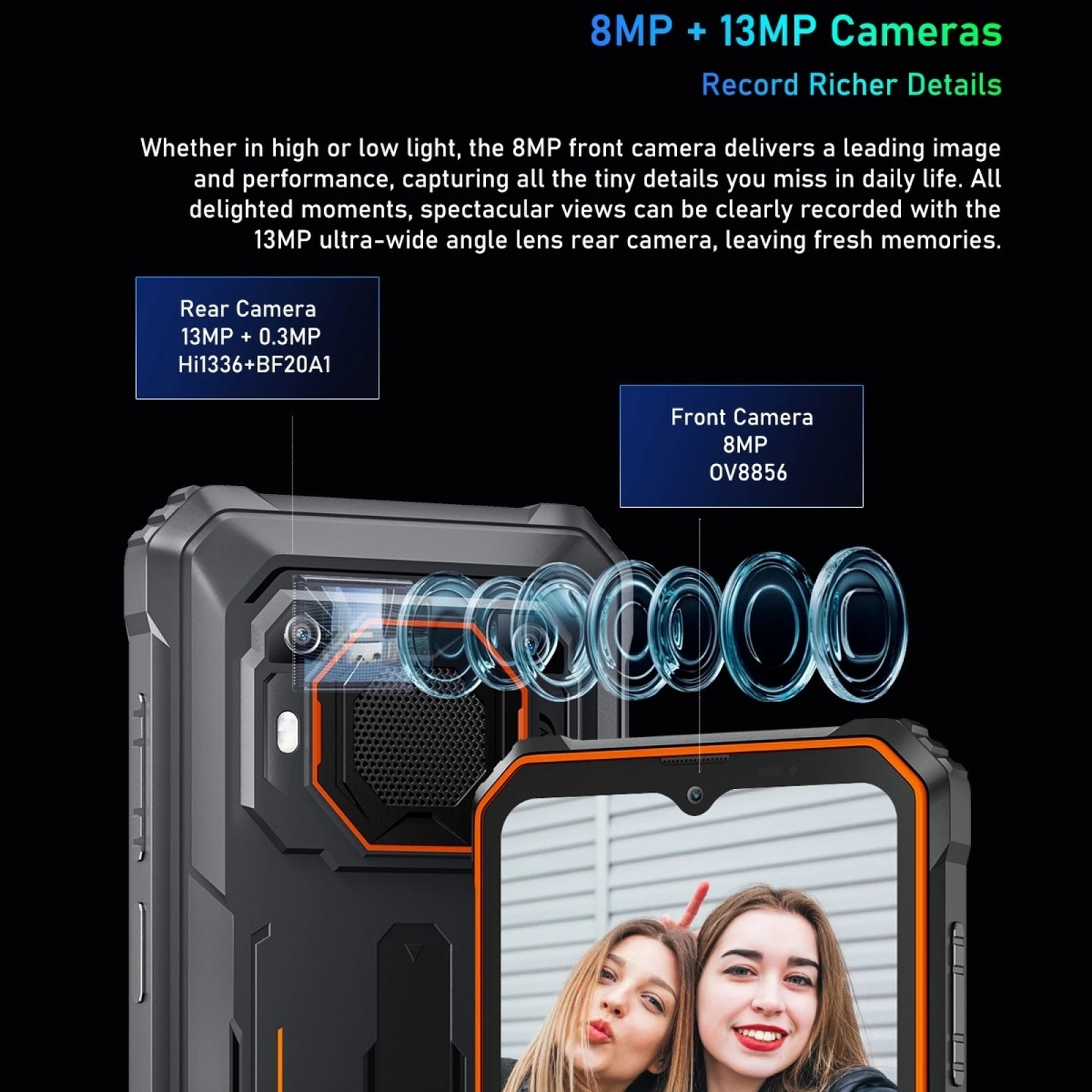 Blackview BV6200 Pro Rugged Phone Android 13 Helio P35, 6.56'' 6GB+128GB Smartphone 13000mAh 18W Fast Charge NFC Cell Phone