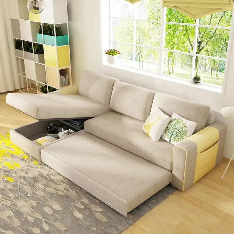 Space Saving Multi-purpose Living Room Set Furniture Modern Fabric Folding Sofa Bed