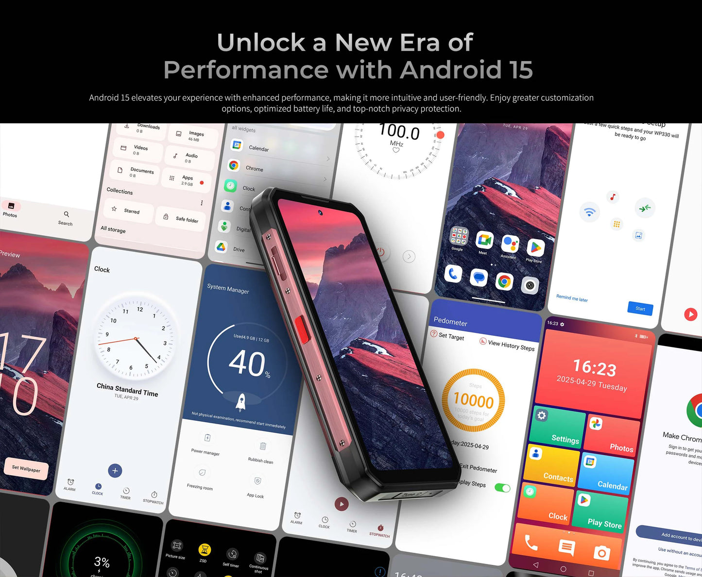 OUKITEL WP56 Rugged Smartphone Android 15 MTK7050 6.8Inch FHD 120Hz 6GB RAM+512GB ROM Mobile Phone 108MP Camera 45W 5G Cellphone