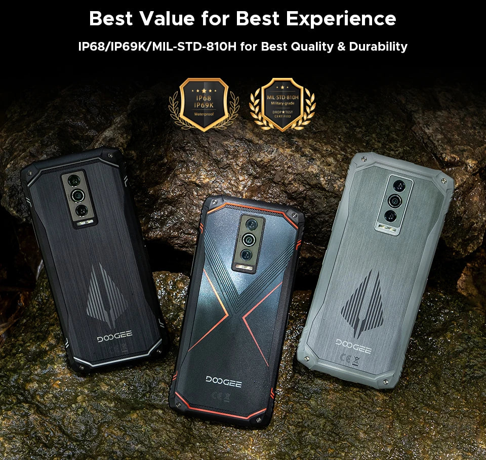 Global Version DOOGEE Blade10 Pro Energy Rugged Phone Gemini AI Android 15 Ultra-thin 6.56'' Screen 6150mAh Battery Smartphone