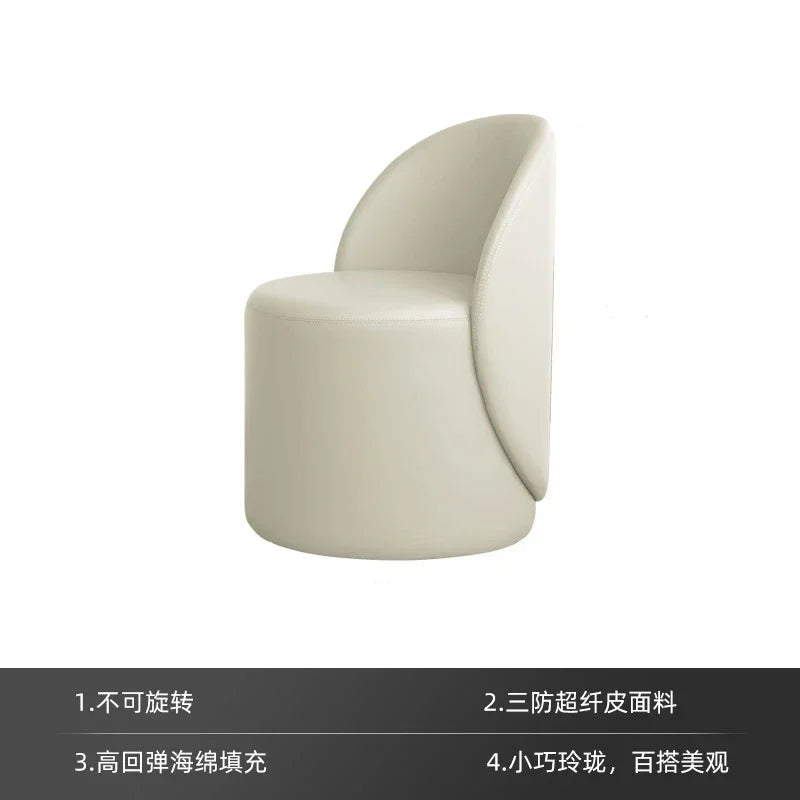 Professional Backrest Chair for Bedroom, Vanity Stool, Minimalist Makeup Seat, French Style, Home Furniture, Elegant