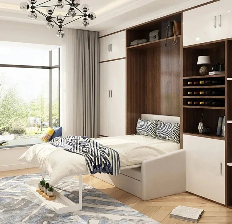 ElectricInvisible Bed Sofa Integrated Folding Wall Bed with Sofa Hidden Bed Invisible Hardware Accessories New Furniture Bedroom