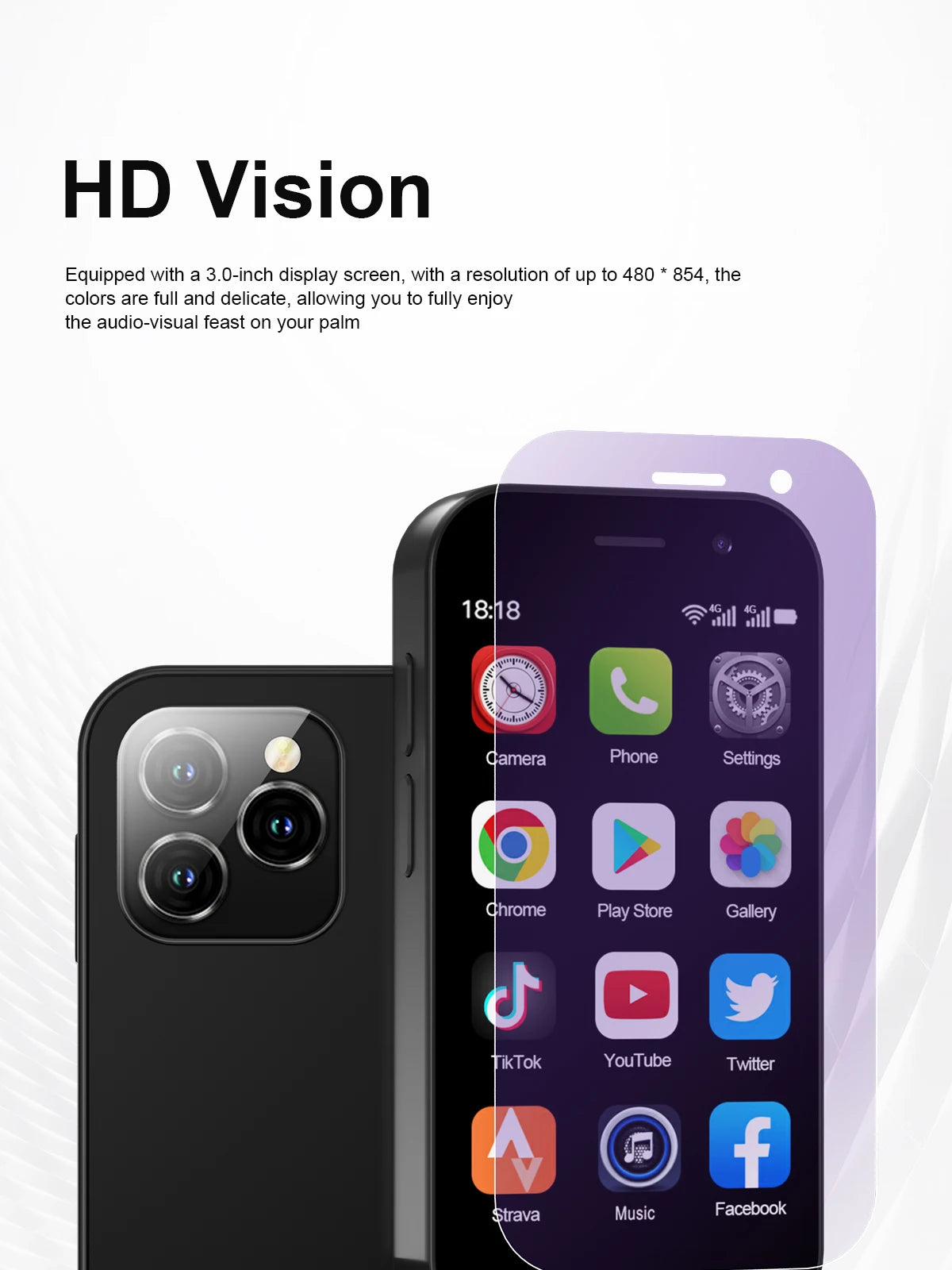 SERVO KING8000 4G Cellular Network Mini Smartphone Android 10.0 2GB+16GB 3" Display 5MP Camera Dual SIM With Play Store WhatsAPP