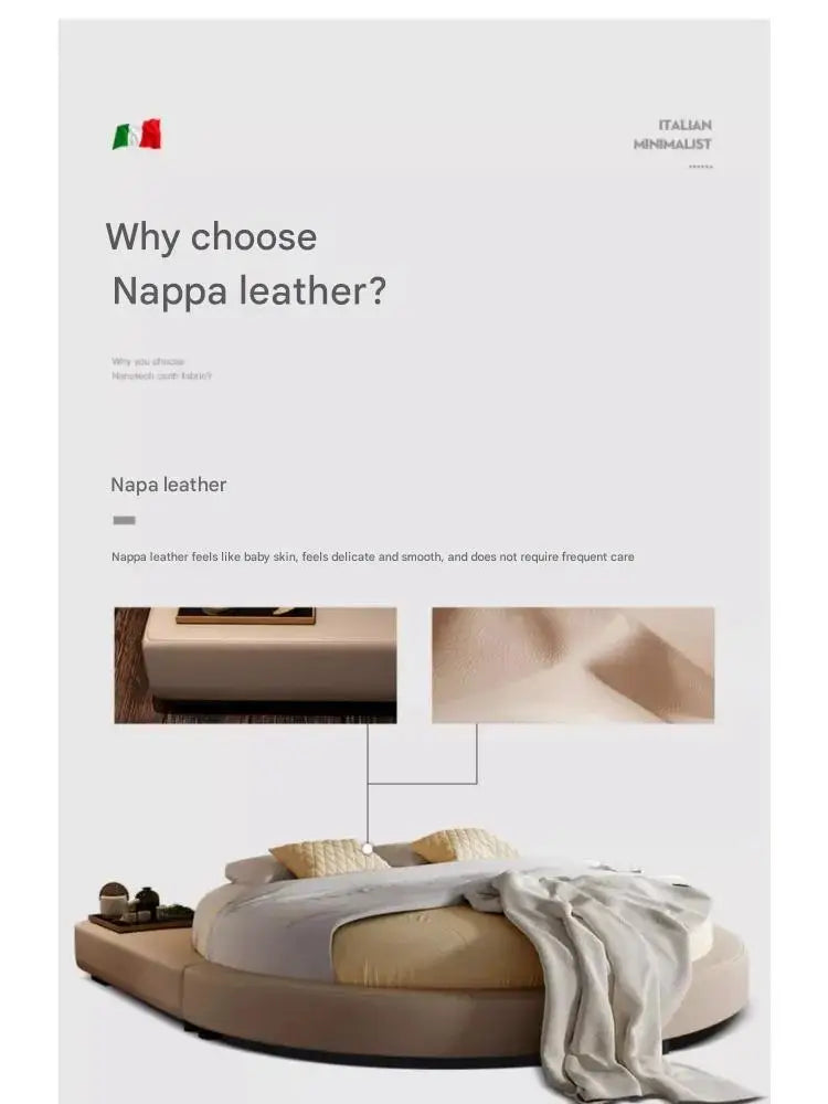 Round Create Designer Bed Unique King Size Double Light Luxury Wedding Bed Fashionable High Quality Cama De Casal Beds Furniture