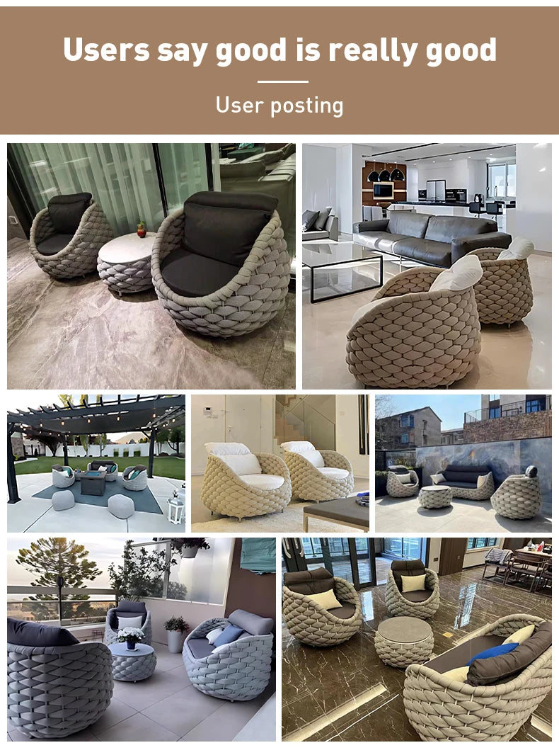 Elegant and Durable Outdoor Rattan Furniture Set with Modular Sectional Design