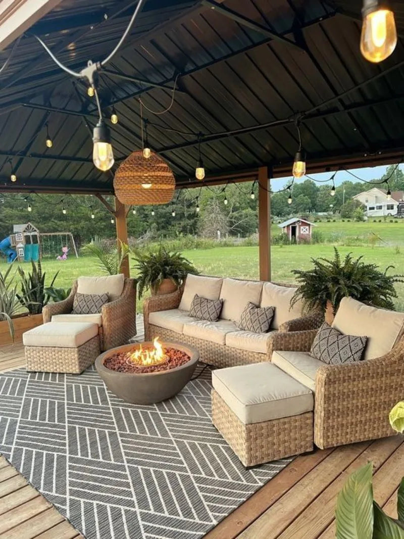 Outdoor Garden Sofa Set Furniture Waterproof Cloth Aluminum Frame Sofa Set with Seat Cushion Outdoor Furniture Sofa Combination