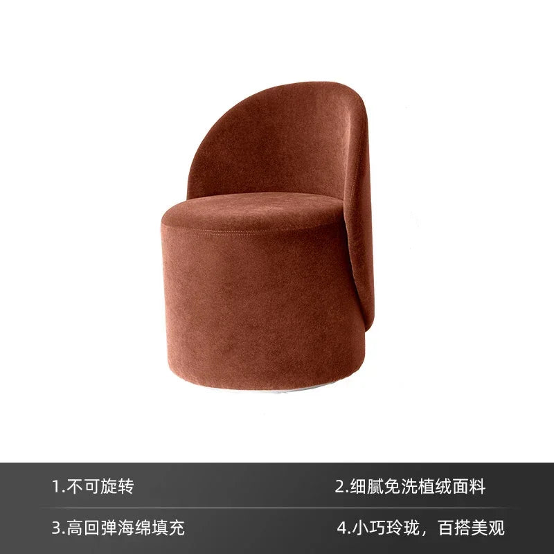 Professional Backrest Chair for Bedroom, Vanity Stool, Minimalist Makeup Seat, French Style, Home Furniture, Elegant