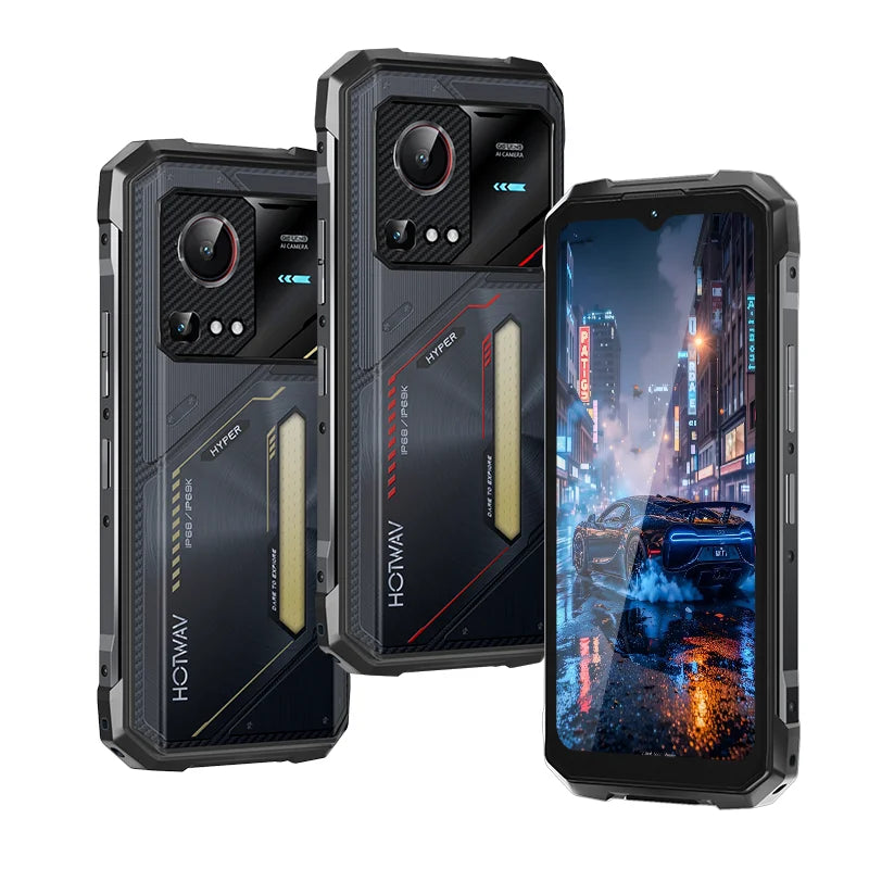 HOTWAV Hyper 7S Rugged Phone Android 15 10800mAh 20W Mobile Phone 5G Global Version 4GB 256GB Smartphone 6.6'' 120Hz Cellphone