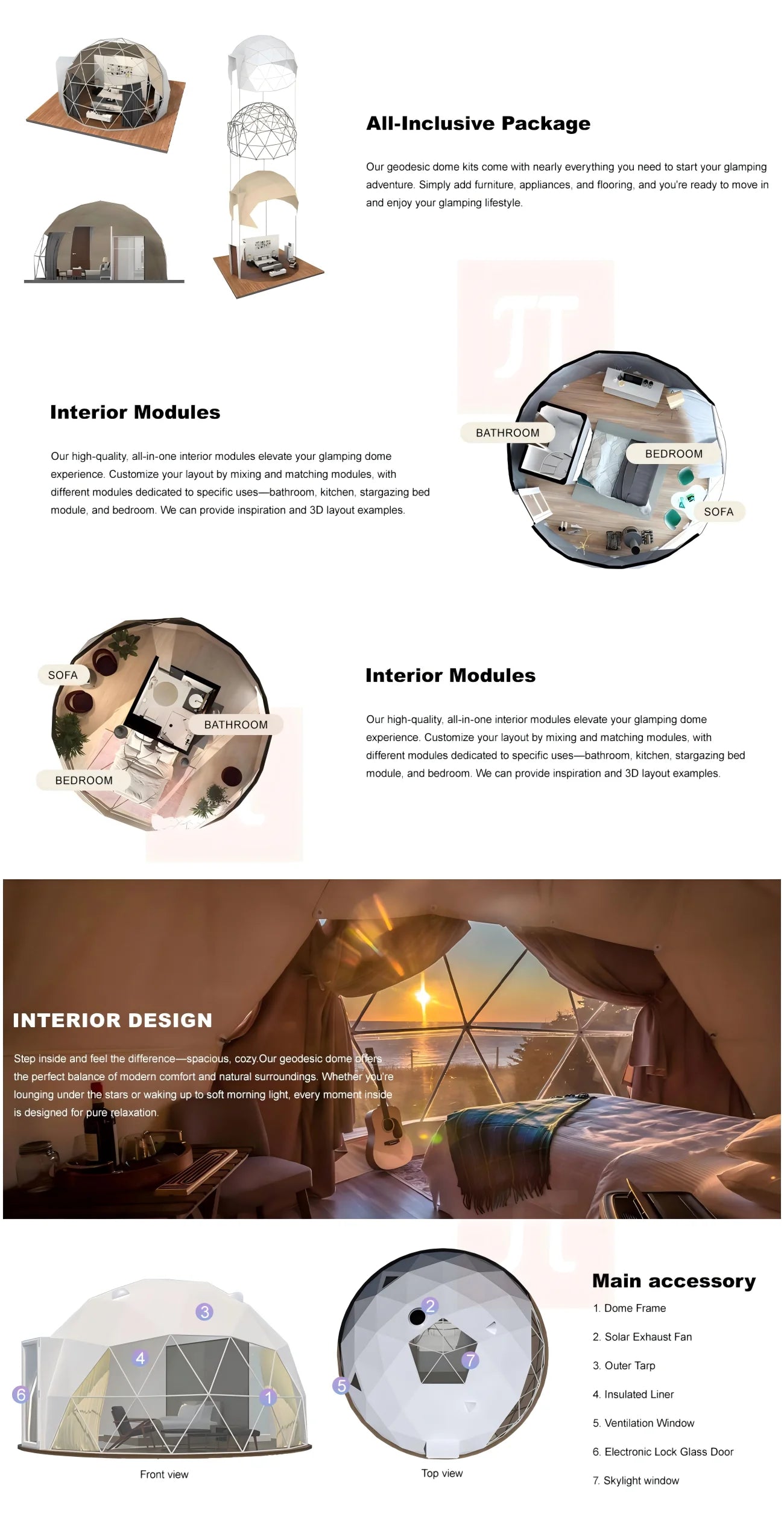 【Europe Stock】White/Green 7M Standard Or Luxury Geodesic Dome Tent Outdoor Waterproof PVC Shelter For Wedding Party Glamping