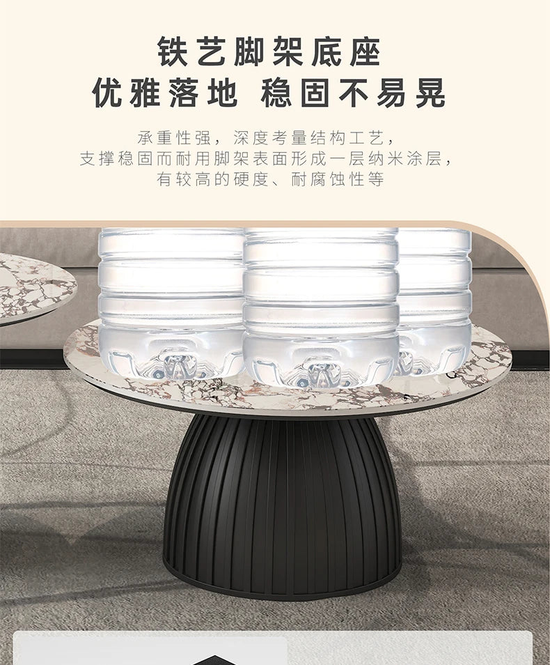 Cream Wind Rock Plate Coffee Table Living Room Small Simple Tea Table Center Modern Hallway Mesa Centro Salon Furniture Home