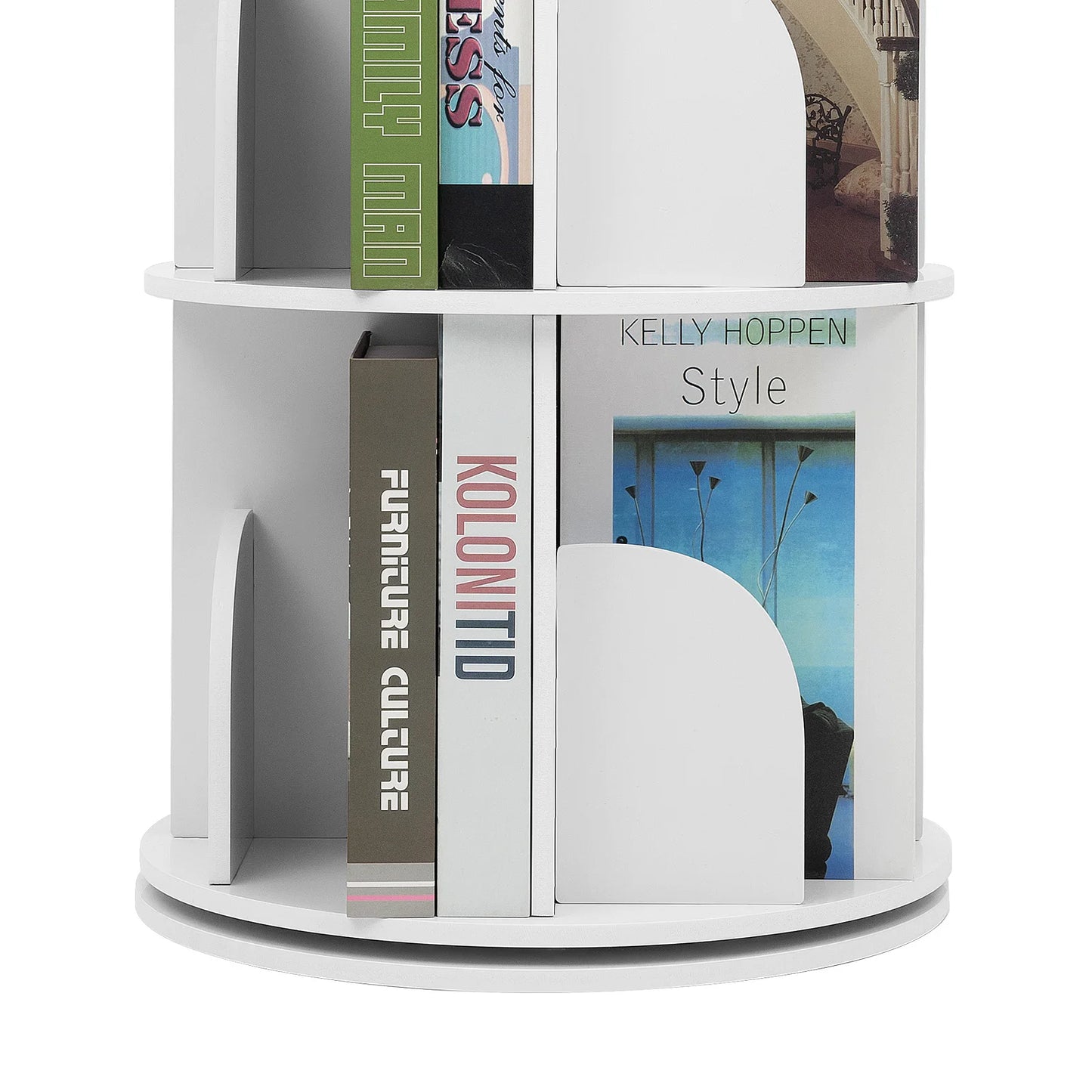 40x59.5cm 2-Tier Freestanding Rotating Bookshelf Suitable for Bedrooms, Living Rooms, Children's Rooms, Study Rooms